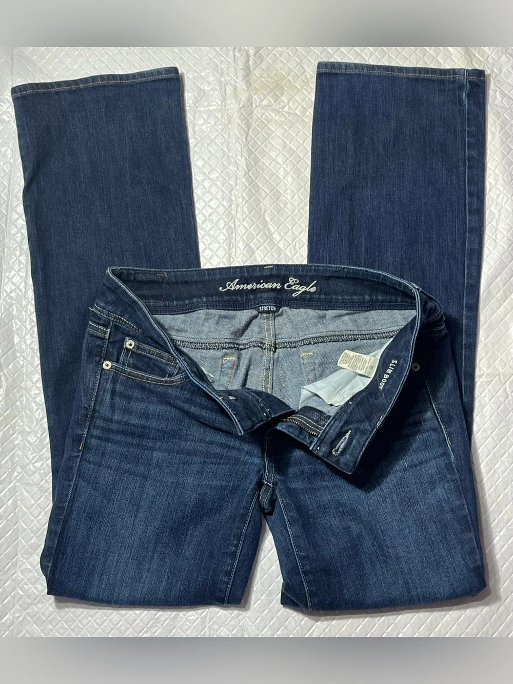 American Eagle Outfitters Women'sSize 6 Stretch Slim Boot Cut Jeans - Dark Blue